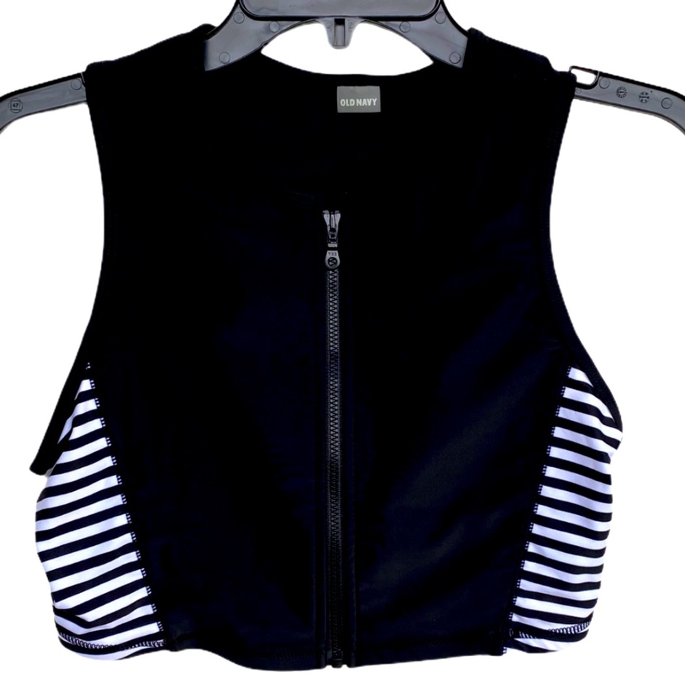 Old Navy Ebony Scuba Zip Top/Bra